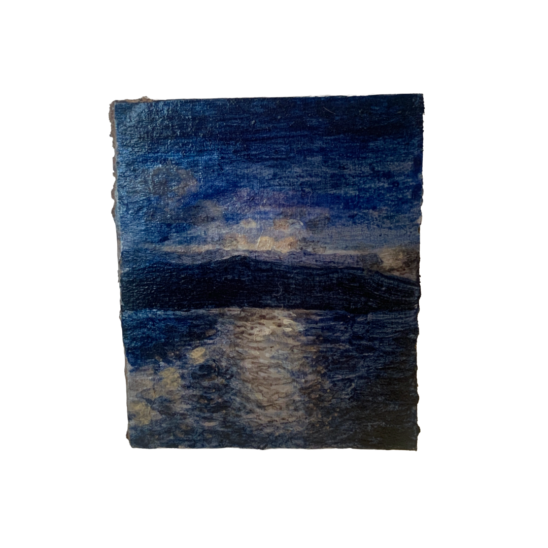 ANNIKA HARDING | ‘Inlet moonrise (6:49pm 2 April)’ | Acrylic on cardboard
