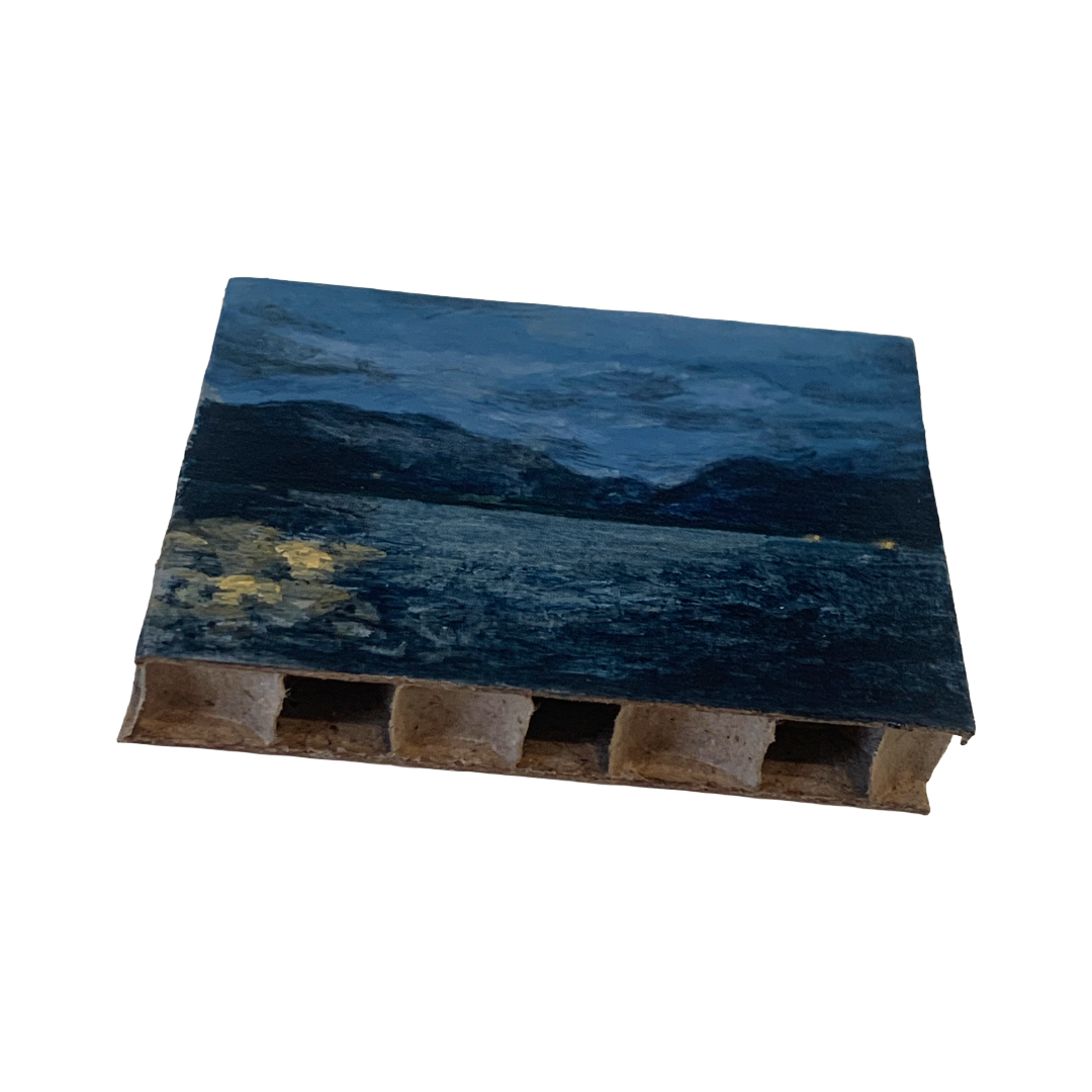 ANNIKA HARDING | ‘Inlet mood (6:55pm 24 November)’ | Acrylic on cardboard