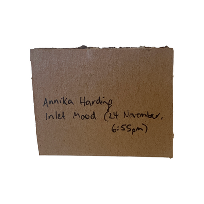 ANNIKA HARDING | ‘Inlet mood (6:55pm 24 November)’ | Acrylic on cardboard