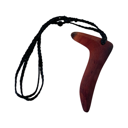 BULBURA CREATIONS | ‘Hunting Boomerang Necklace’ | Aboriginal Artefact / Molloy Red Box timber