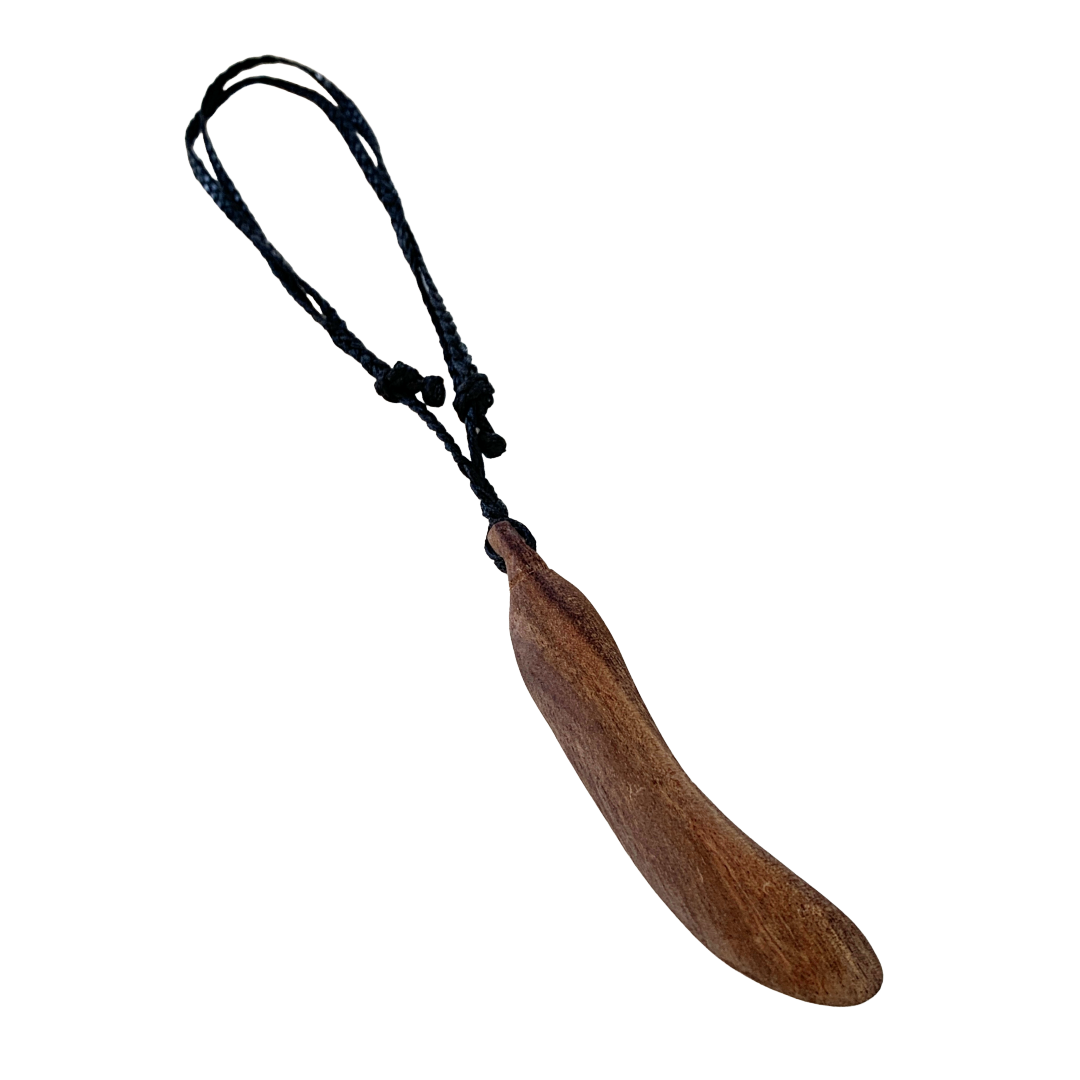 BULBURA CREATIONS | ‘Worran (rainforest sword)' Necklace | Aboriginal Artefact / Black Wattle timber