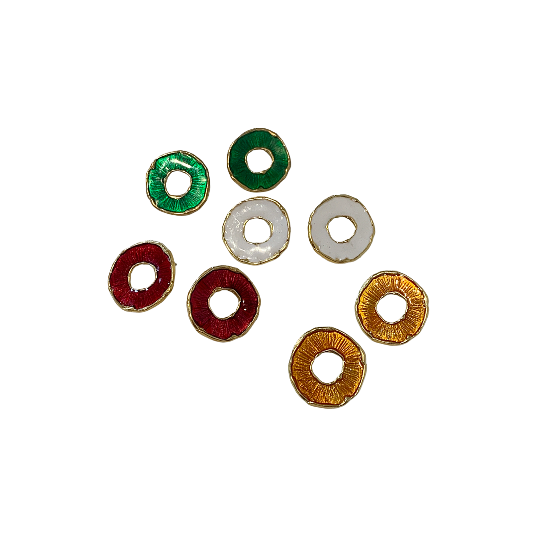 ARTIZ | 'Disc Ring' Stud Earrings | White