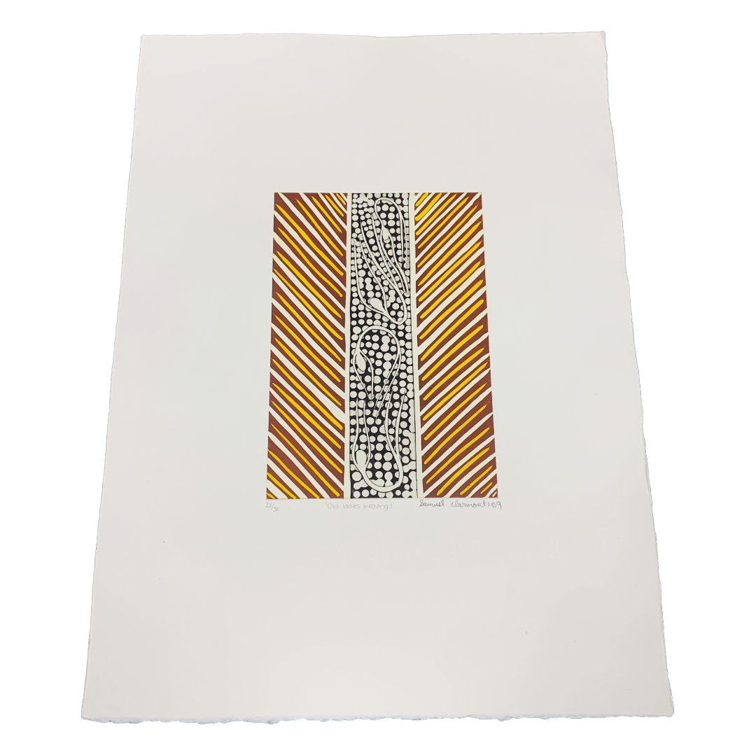 SAMUEL CLARMONT | 'Old ladies weaving I' | Etching