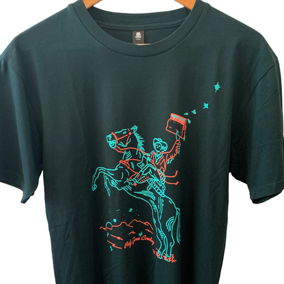 POLY GONE COWBOY | ‘Space Cowboy’ | Short sleeved T-shirt | Dark green