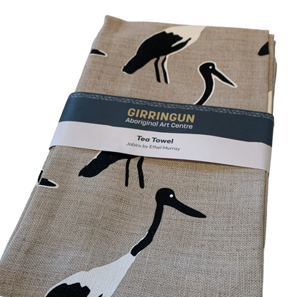 ETHEL MURRAY - Girringun Art Centre | 'Jabiru' | Linen tea towel