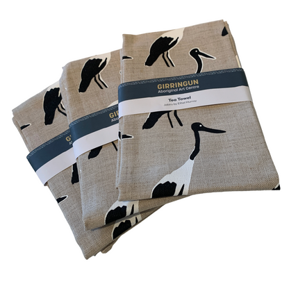 ETHEL MURRAY - Girringun Art Centre | 'Jabiru' | Linen tea towel