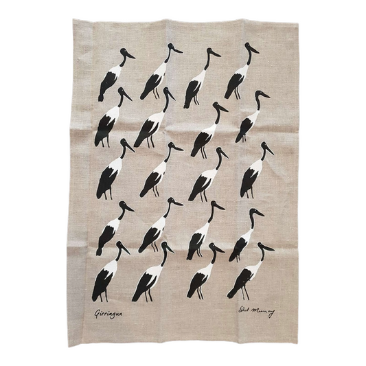 ETHEL MURRAY - Girringun Art Centre | 'Jabiru' | Linen tea towel
