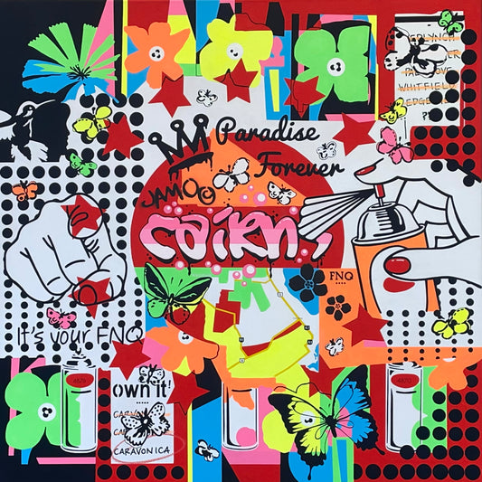 JAMIE COLE | ‘Spray Cairns (after Roy Lichtenstein’s Spray 1962)’ | Mixed media on canvas