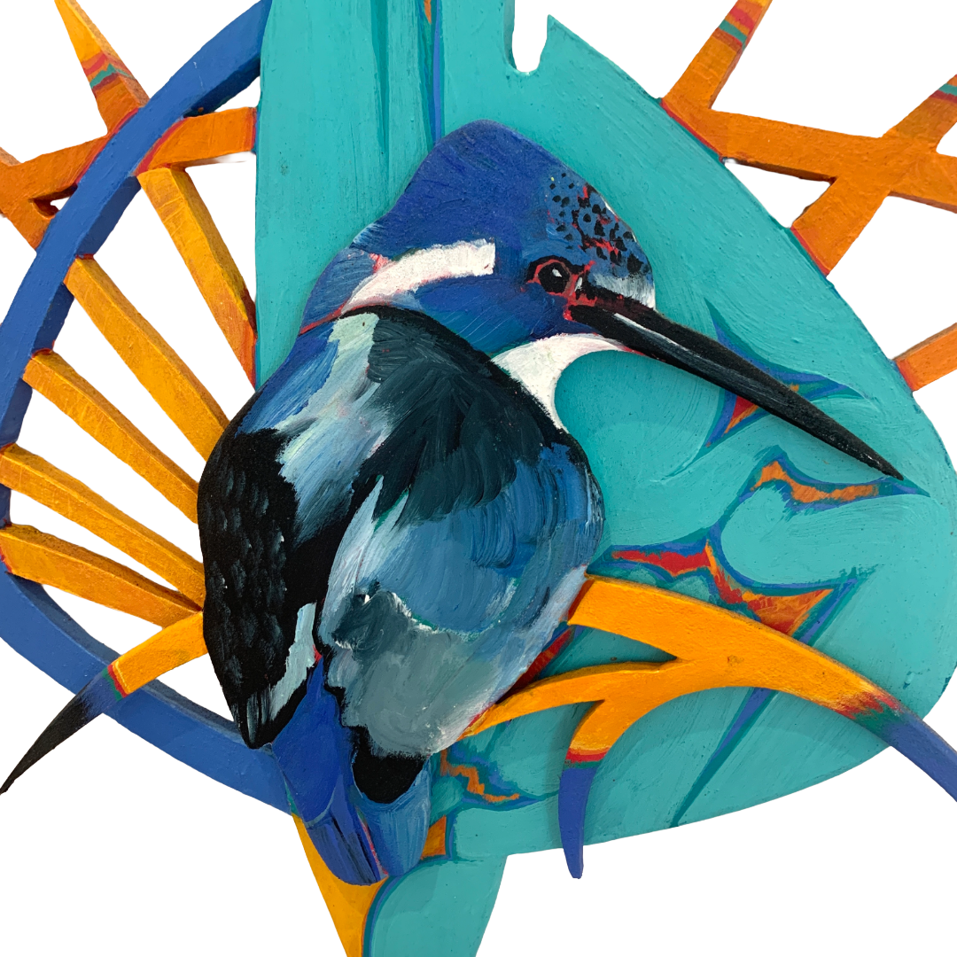 ROLAND NANCARROW | 'Little Kingfisher’  |  Wooden wall sculpture / hand-painted
