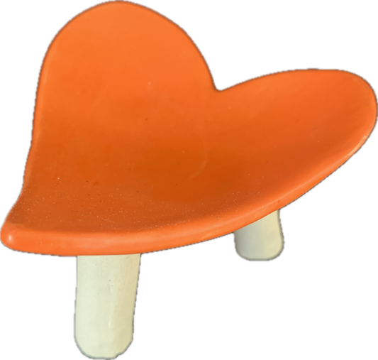 FLINTSTONE DESIGNS | 'Heart Dish - Orange | Ceramic