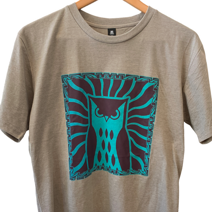 POLY GONE COWBOY | 'Cosmic Owl' | T-shirt/Grey