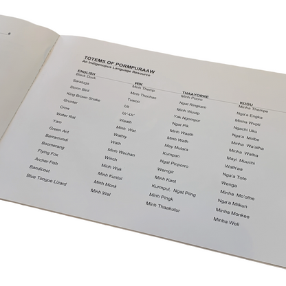 PORMPURAAW ART AND CULTURE CENTRE | 'Pormpuraaw totems : an Indigenous language resource' Book | Soft Cover