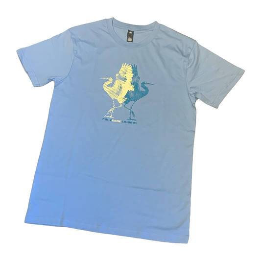 POLY GONE COWBOY | ‘Heronymus’ | T-shirt | Blue Fabric