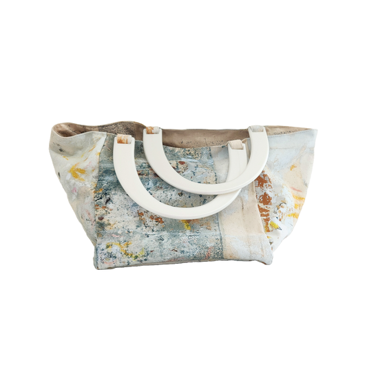 JULIE POULSEN | ‘Inland water FNQ’ Boat Bag : Petite | Re-cycled painting