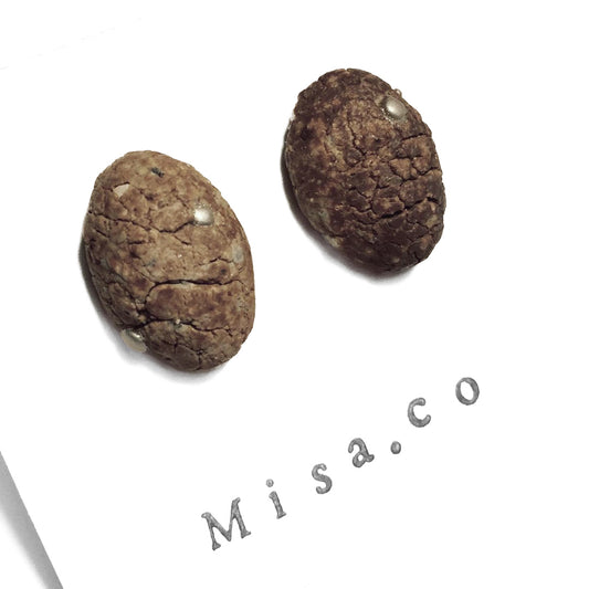 MISA. CO | 'Ellipse Stud' Ceramic Earrings | Japanese clay / Stainless steel