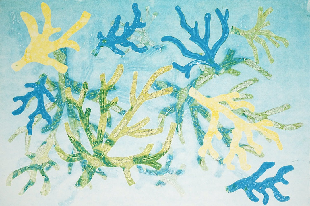 LORETTA GLANVILLE - Moa Arts | 'Coral Bleaching (1/2)' | Monoprint on BFK Rives paper