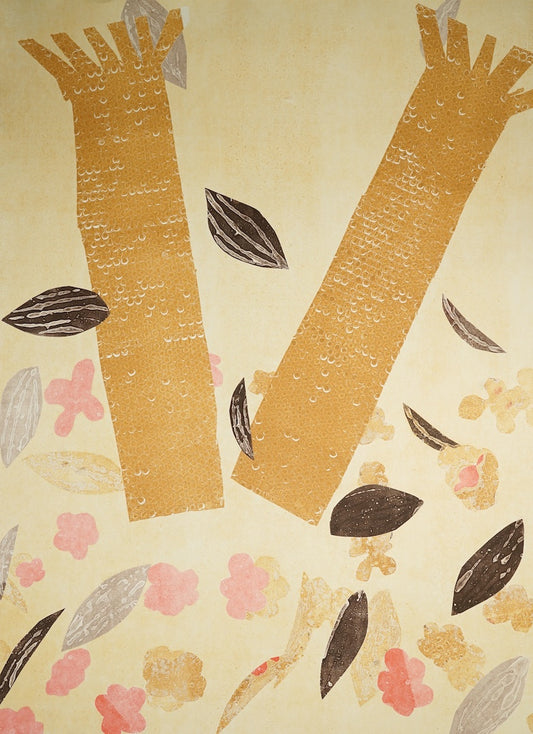PAULA SAVAGE - Moa Arts | 'Cutting Wapudth Trees 2' | Monoprint on BFK Rives paper