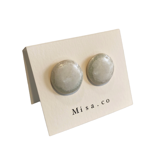 MISA.CO | ‘Frosty - Ceramic Stud Earrings #23’ |  Surgical Stainless Steel Fittings