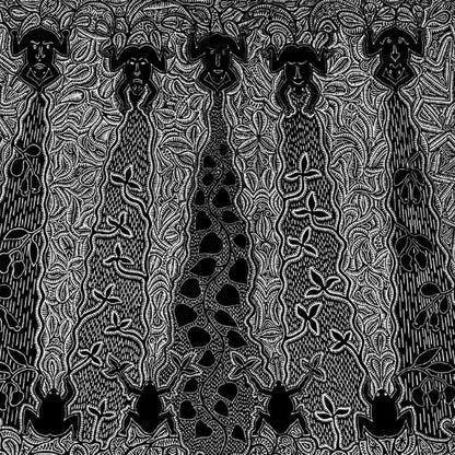 BILLY MISSI | 'Ari sulam ka (calling on the rain)' Linocut Print