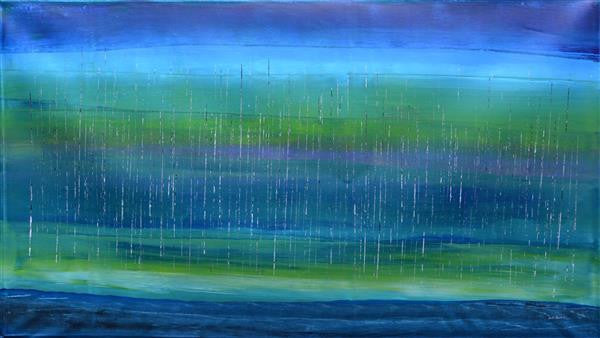ROSELLA NAMOK | 'Monsoon Stinging Rain' Painting | Acrylic on canvas