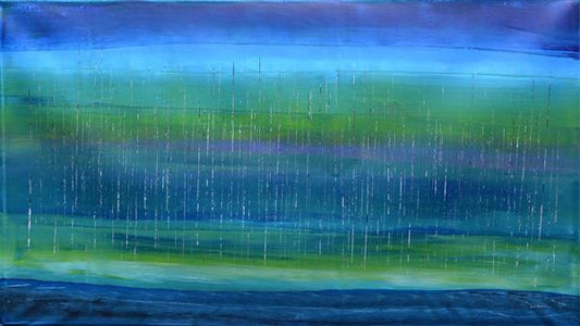 ROSELLA NAMOK | 'Monsoon Stinging Rain' Painting | Acrylic on canvas