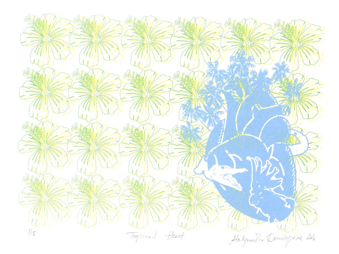 ALEKANDRA DIMITRIJECVIC | 'Tropical Heart' | Screen-Printed Card