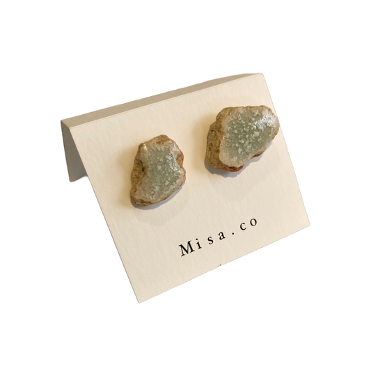 MISA.CO | ‘Ceramic Stud Earrings(L) #36’ Brass / Stainless Steel Fittings