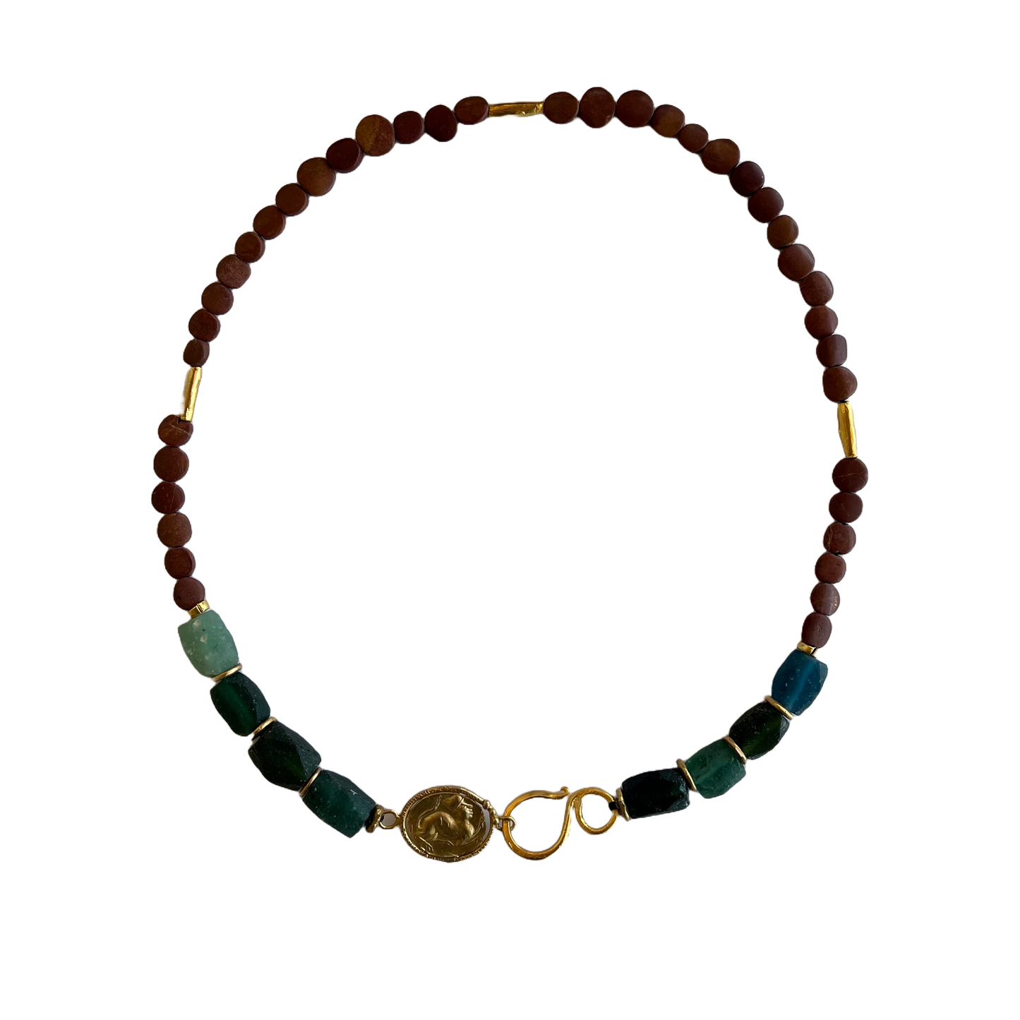 ARTIZ | 'Brown jade necklace + ancient roman glass'