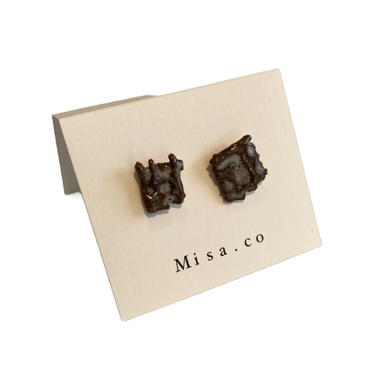 MISA.CO | ‘Knit Pattern Ceramic Stud Earrings #38’ | Surgical Stainless Steel Fittings