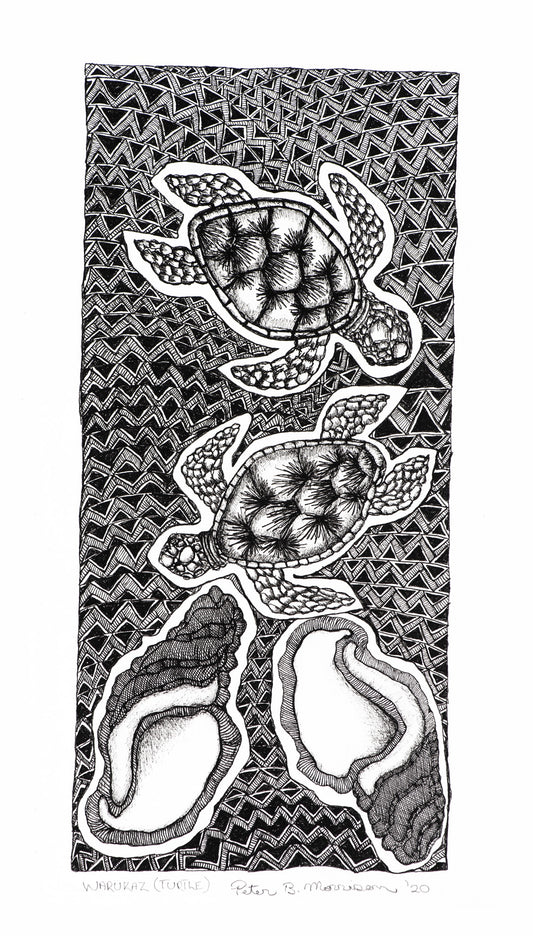 PETER B MORRISON | 'Warukaz (Turtle)' Drawing | Pen and ink on archival paper