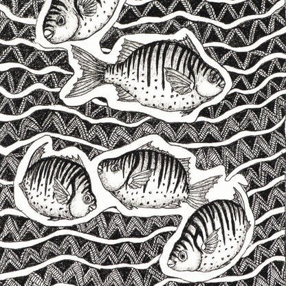 PETER B MORRISON | 'Kibim' (Black Fish) Drawing | Pen and ink on archival paper