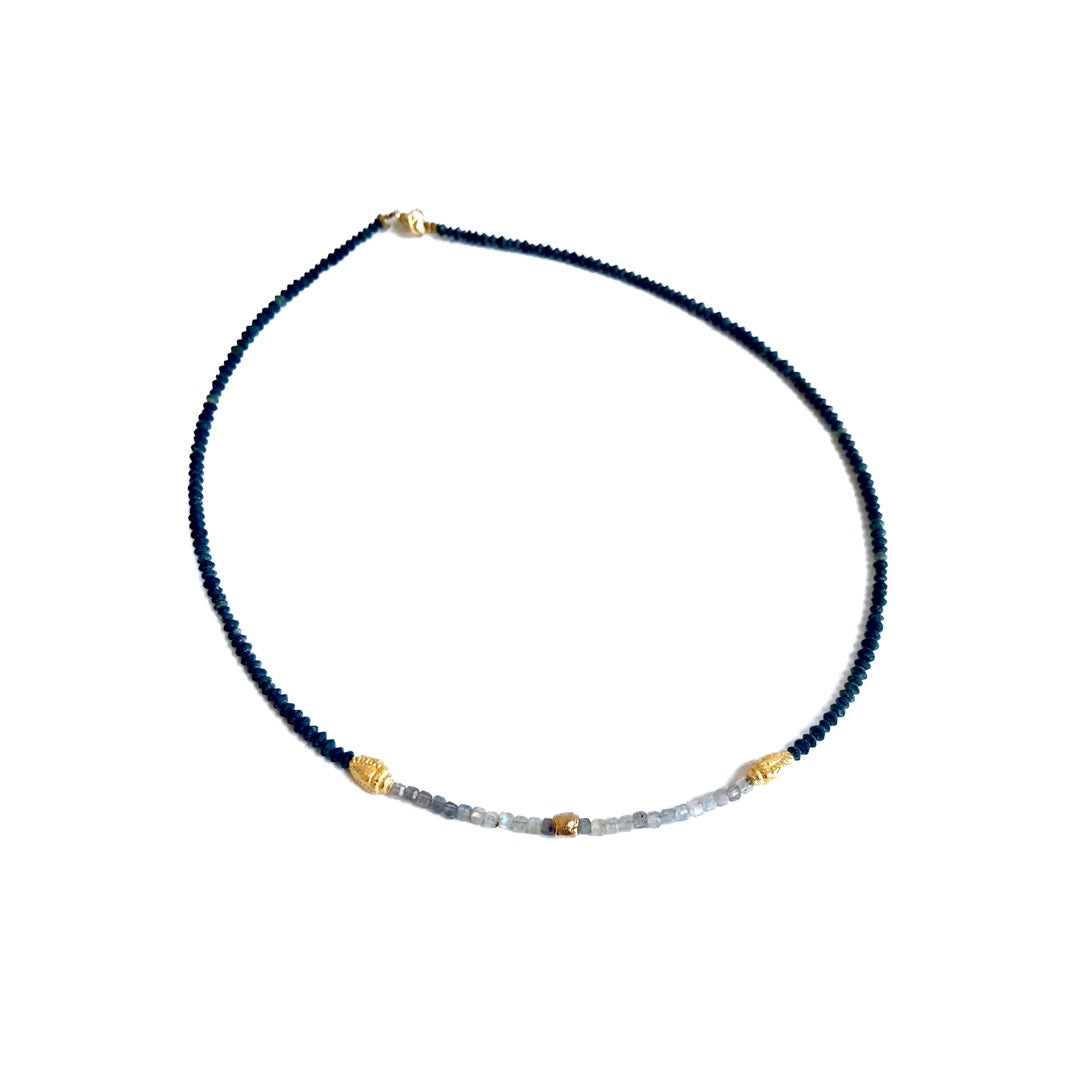 ARTIZ | ‘Rutilated Quartz Necklace’ | Short | Gold-plated bronze / semi-precious stones