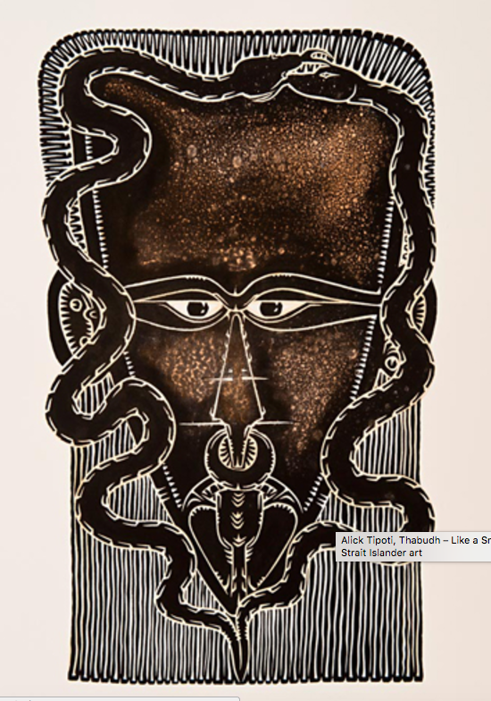ALICK TIPOTI | 'Thabudh (Like a Snake)' Linocut Print
