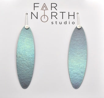 FAR NORTH STUDIO | ‘Waterfall Earrings’ | Pale Blue Supernova | Titanium & sterling silver