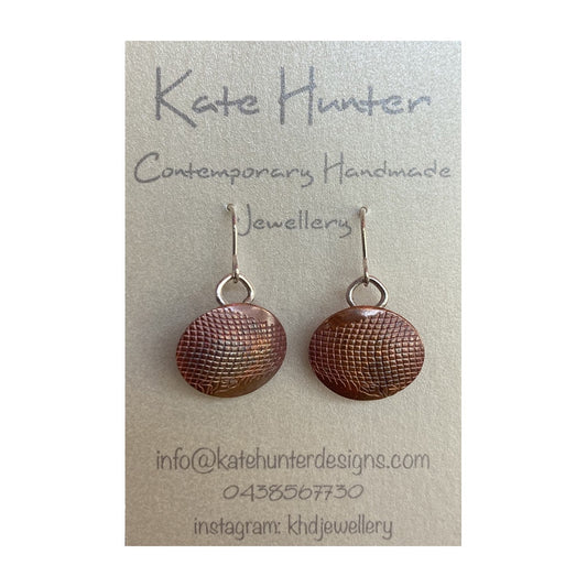 KATE HUNTER | ‘Mesh Print’ | Earrings | Copper / 925 silver