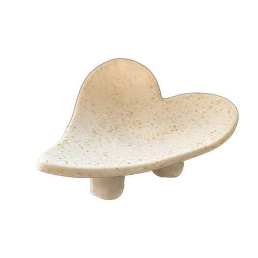 FLINTSTONE DESIGNS | ‘White Speck Heart Dish’ | Ceramic