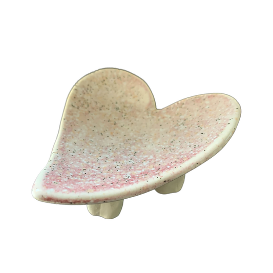 FLINTSTONE DESIGNS | ‘Pink Speck Heart Dish’ | Ceramic