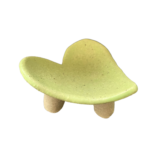 FLINTSTONE DESIGNS | ‘Lime Speck Heart Dish (II)’ | Ceramic