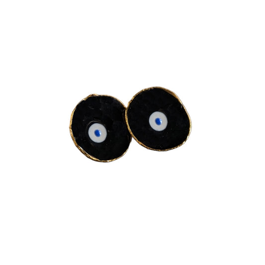 ARTIZ | ‘Evil Eye Cup Studs’ | Bronze | Extra small / enamel