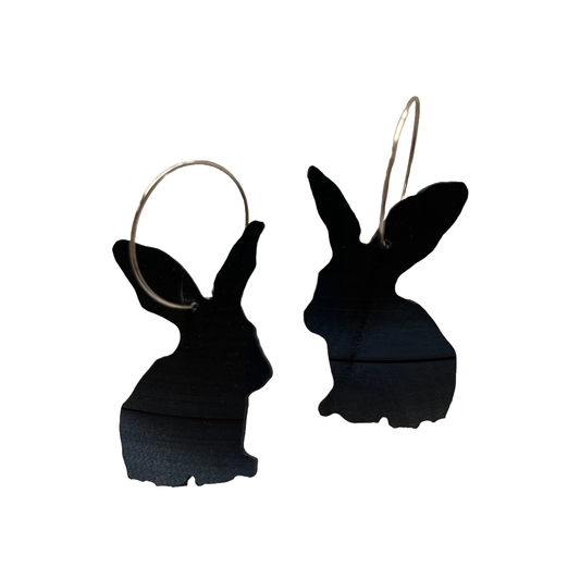 BARBARA DOVER | ‘Rabbit earrings’ | Hand-cut vinyl records + sterling silver