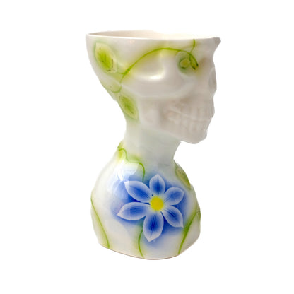 SHIN KOYAMA | 'Floral Skull Goblet' | Hand Painted Porcelain
