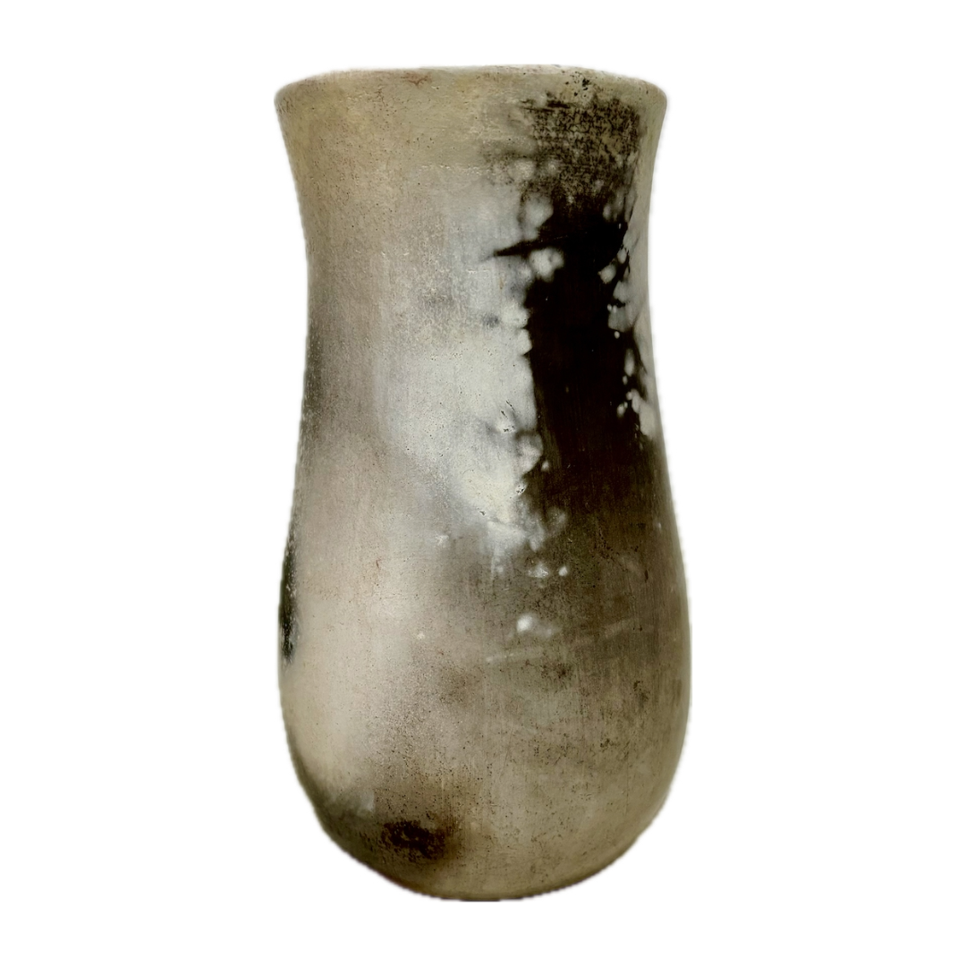 ELLIS ROAD ARTS | 'Barrel Fired Vase #570' | White raku clay