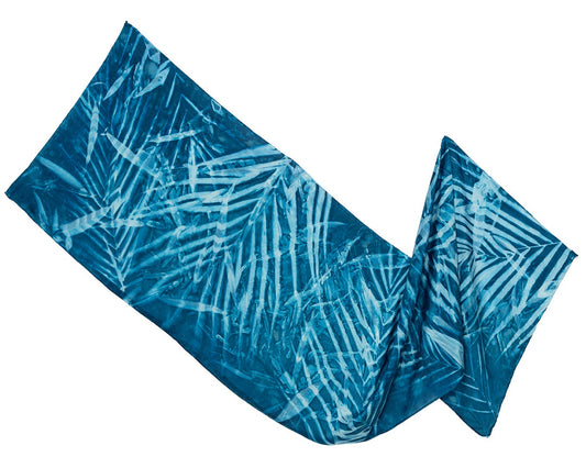 BLUE MUSE | 'Golden Cane' | Habotai silk cyanotype scarf