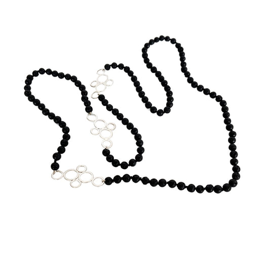 FAR NORTH STUDIO | 'Steam' Necklace | Sterling silver / lava beads / silk thread