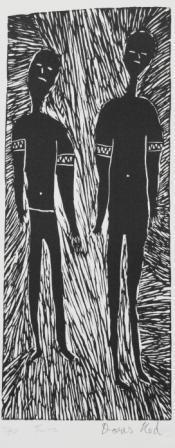 DORIS NED | 'Twins' | Linocut Print