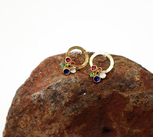 ARTIZ | 'Colourful Cluster' | Earrings | Enamel / Bronze