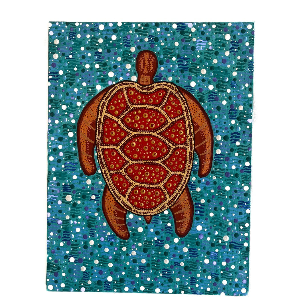 COREEN READING | ‘Kandukandu Kandukandu Bangaa – Kombali Red Turtle’ | Painting / on canvas