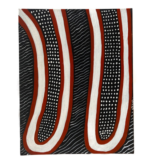 JOHN WILLIAMS | ‘Seahawk Yarakara Leg Paint-Up II’ | Painting / acrylic on canvas board