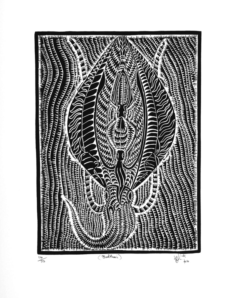 JOEL SAM | 'Bidthai (Squid)' | Linocut Print