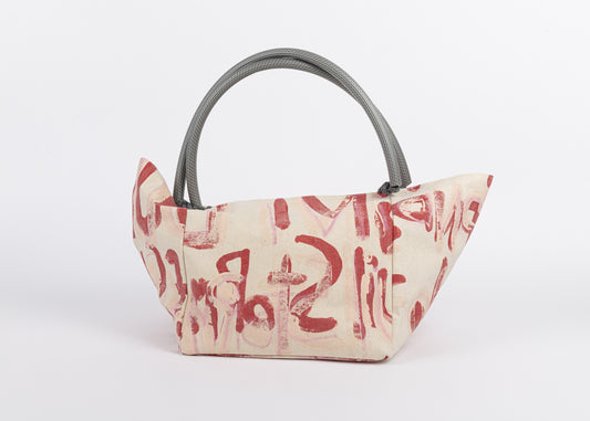 JULIE POULSEN | ‘Red pink poem’ Boat bag: Maxi | Re-cycled painting | Large